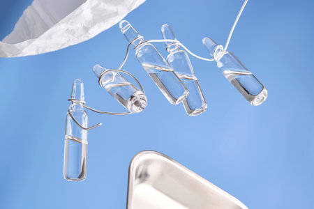 Ampoules containing a medical product or cosmetics.の写真素材