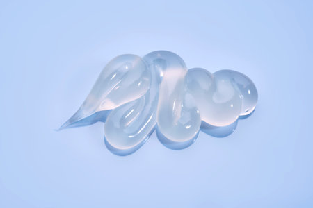 Gel toothpaste on a blue background.