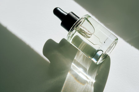 Serum extract for the face with bisabolol and squalane in the sun.の写真素材