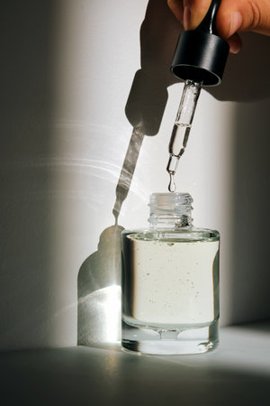 Face serum oil in the sun.の写真素材