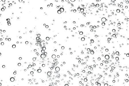 The texture of a gel with bubbles in close-up.