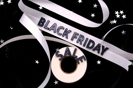 Abstract dark background with the inscription BLACK FRIDAY SALE.の写真素材