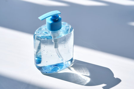 The texture of hand washing gel or dish washing gel on a white background.の写真素材