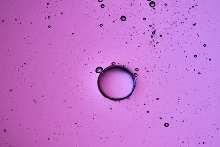 Beautiful bubbles in the texture of a cosmetic product close-up.