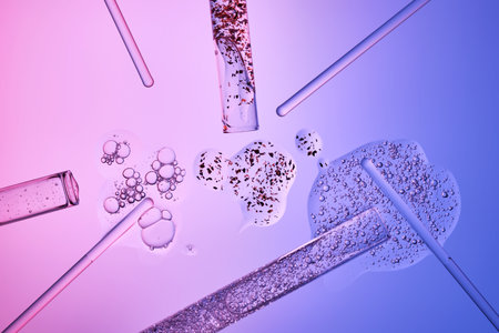 Demonstration of serum textures in a scientific way.