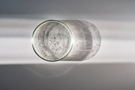 Petri dish on a white background.の写真素材