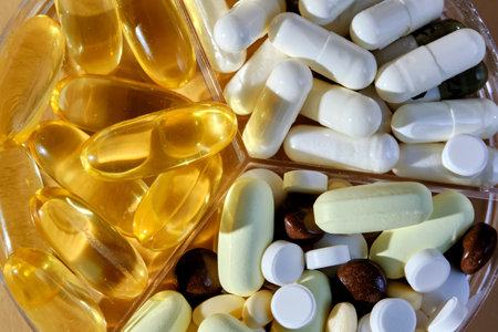 Various pills and capsules for health and wellbeing