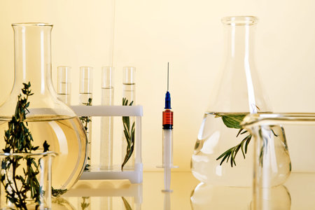 Natural herbal medicine research in a lab setting