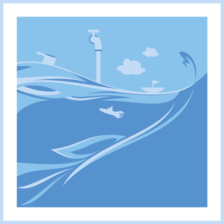 blue oceanのイラスト素材