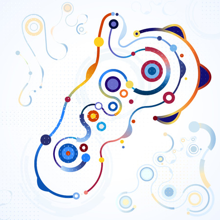 Abstract multicolored technical background のイラスト素材