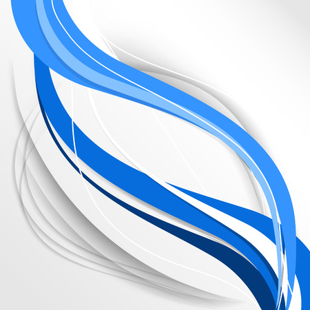 Abstract background with blue waves and linesのイラスト素材