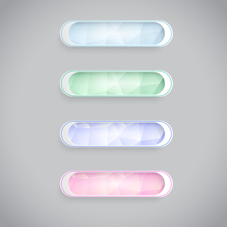 Set of colored banners with polygonal backgroundのイラスト素材