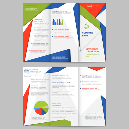 Tri-fold brochure design element illustrationのイラスト素材