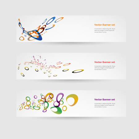 Set of banners with round colored elementsのイラスト素材