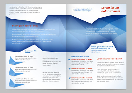 Bright design brochure template with a background of blue polygonsのイラスト素材