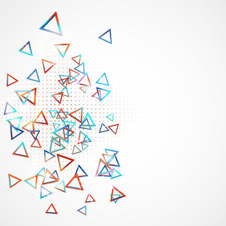 Bright abstract background with colored trianglesのイラスト素材