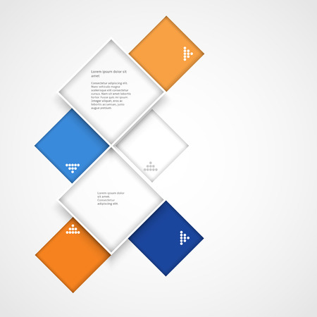 Abstract template with squares for business design or infographicsのイラスト素材