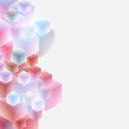 Abstract background of overlapping transparent cubesのイラスト素材