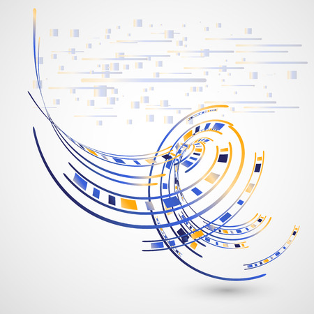 Abstract technology background with colored geometric elementsのイラスト素材