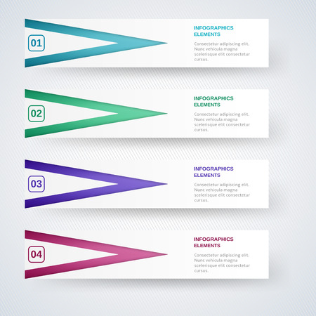 Set of modern number banners template for infographics or website layoutのイラスト素材