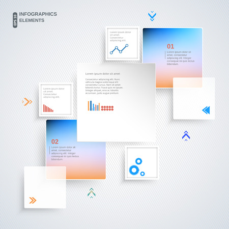 Abstract squares background illustration infographic templateのイラスト素材