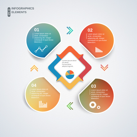 Abstract multicolor template for business and infographicのイラスト素材
