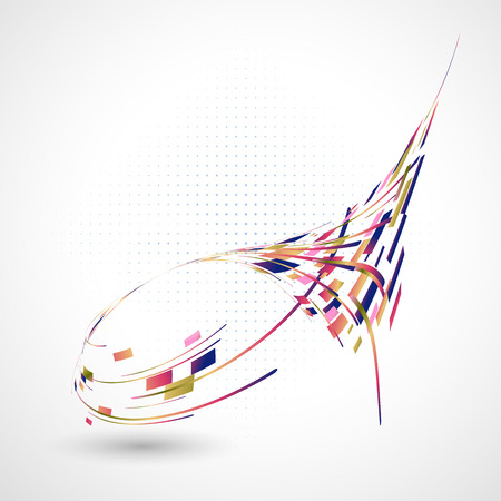 Abstract technology background with colored rectangles and linesのイラスト素材