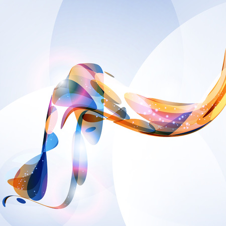 Abstract template background with colored wavesのイラスト素材