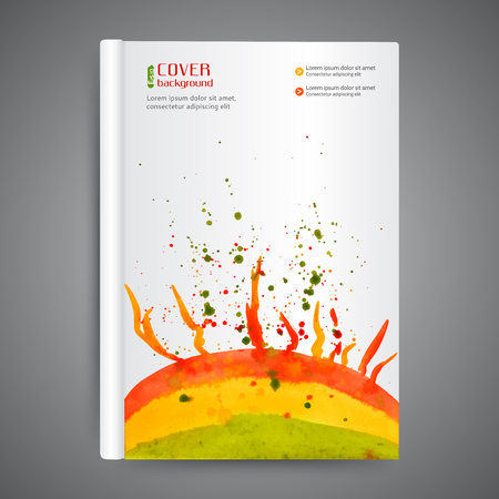 Abstract watercolor children book cover, notebook, brochureのイラスト素材