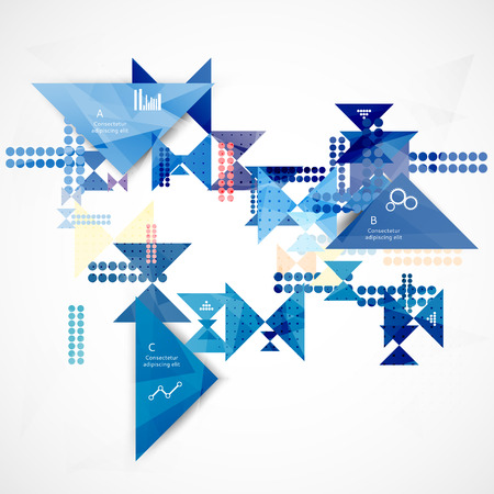 Abstract infographics business template composition with geometric elementsのイラスト素材