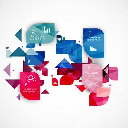 Abstract infographics business template composition with geometric elementsのイラスト素材