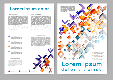 Abstract colored brochure template with geometric elements for your businessのイラスト素材