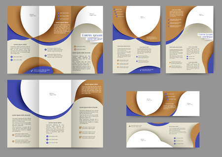 Set of colored abstract brochure template with abstract lines and waves for your businessのイラスト素材