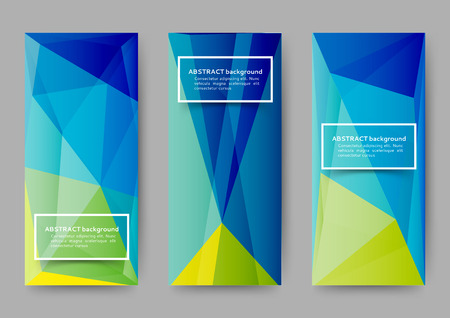 Set of abstract vector banners with polygonal backgroundのイラスト素材