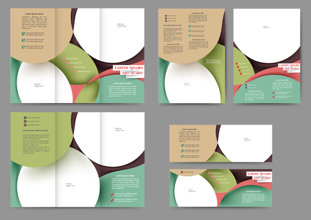 Set of colored abstract brochure template with abstract lines and waves for your businessのイラスト素材