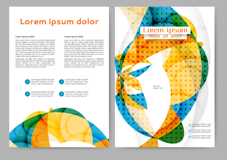 Abstract color brochure template with abstract lines and waves for your businessのイラスト素材