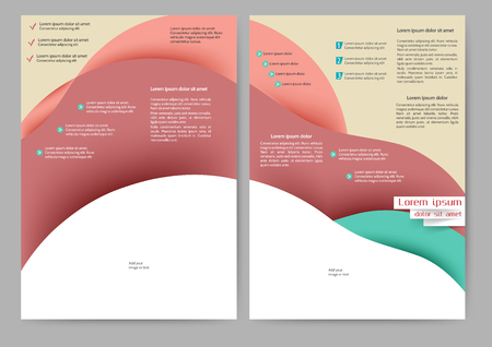 Abstract color brochure template with abstract lines and waves for your businessのイラスト素材