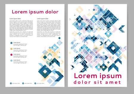 Abstract color brochure template with geometric elements for your businessのイラスト素材