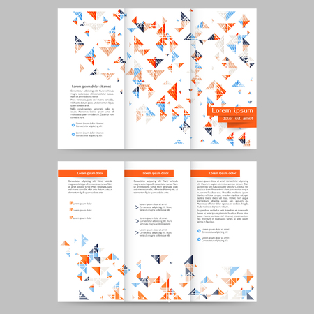 Color tri fold business brochure design template with geometric elements for your businessのイラスト素材