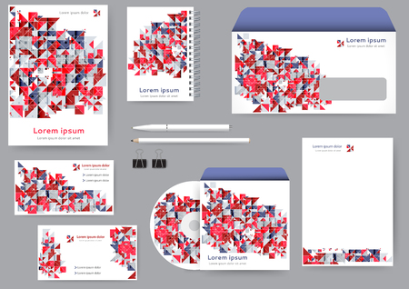 Abstract creative corporate identity template with with geometric elementsのイラスト素材