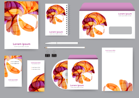 Abstract creative corporate identity template with abstract lines and wavesのイラスト素材