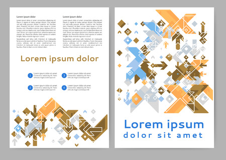 Abstract color brochure template with geometric elementsのイラスト素材