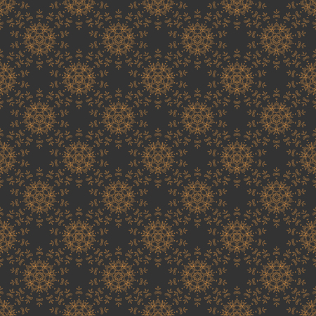 Gold floral mandala seamless pattern. Geometric circle elementのイラスト素材