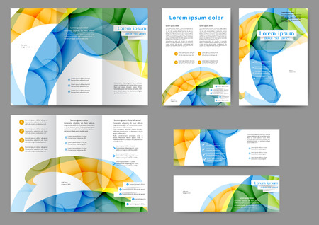 Set of colort brochure with abstract lines and wavesのイラスト素材