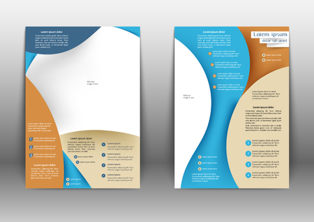 Color brochure design with abstract lines and wavesのイラスト素材
