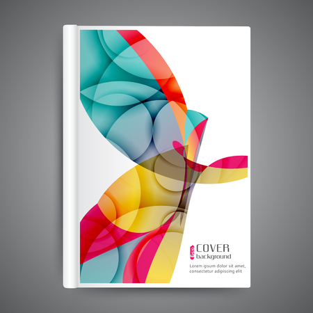 Color book design template with abstract lines and wavesのイラスト素材