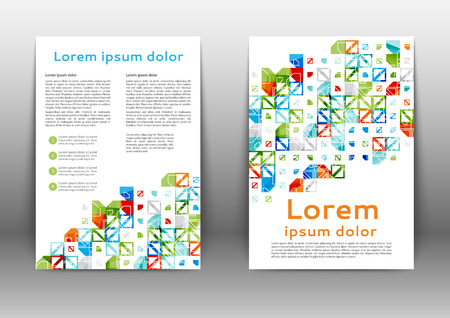 Abstract color brochure template with geometric elements のイラスト素材