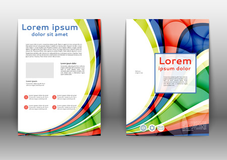 Color brochure template with abstract lines and waves のイラスト素材