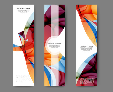 Set of web banner templates for your site or blog with abstract lines and wavesのイラスト素材