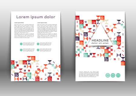 Abstract color brochure template with geometric elements.のイラスト素材